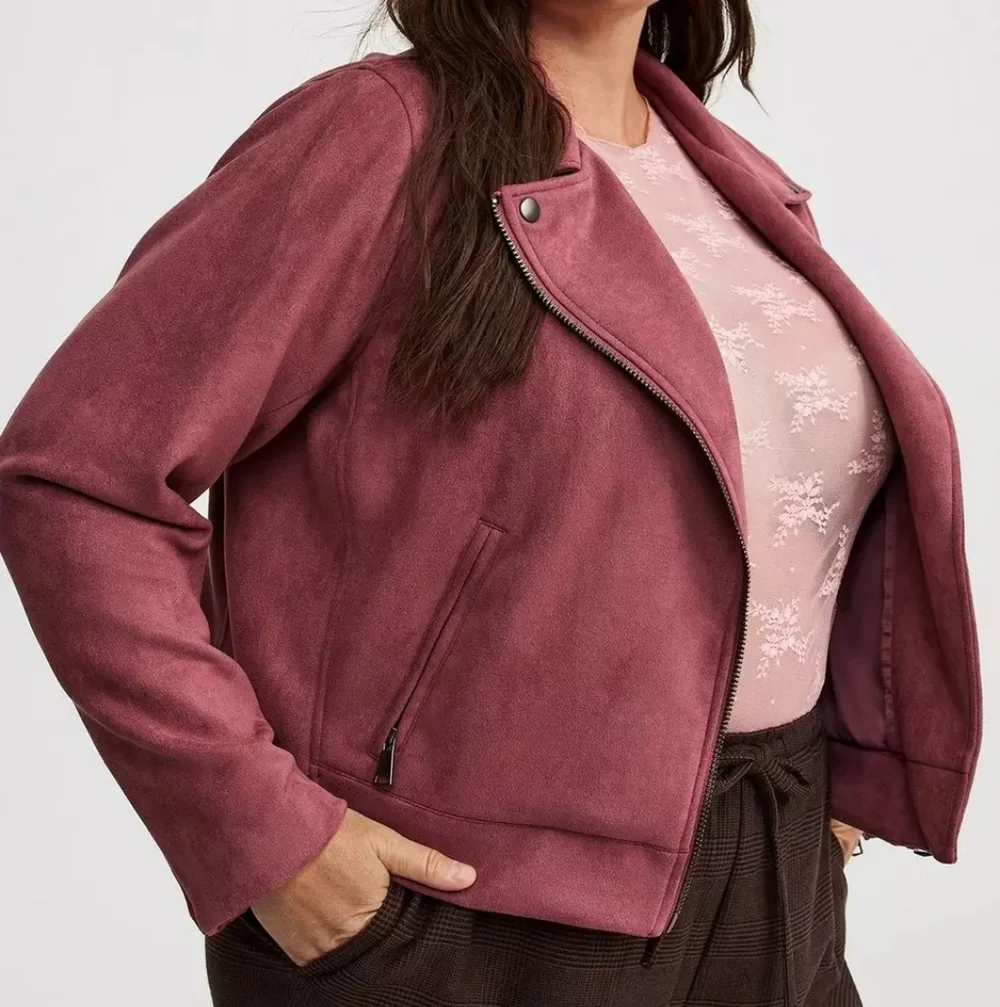 NWT Faux Suede Essential Moto Jacket - Picture 6 of 8